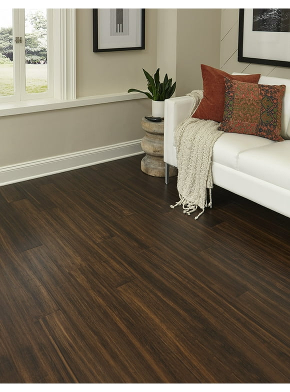 Islander Flooring Cognac Engineered Bamboo with HDPC Rigid Core  (11.59 sq. ft. - 9 planks per box) 0.28 in. Thick x 5.12 in. Wide x 36.22 in. Length