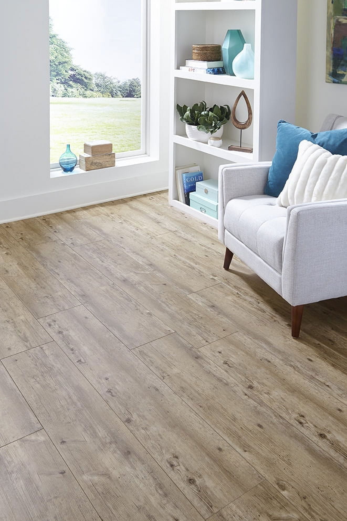 Natural Brown Extra Wide Waterproof Vinyl Plank Flooring