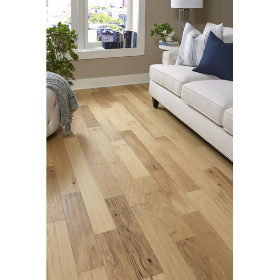 Islander Flooring Natural Hickory Wide Hand-Scraped Engineered Hardwood Flooring with HDPC Vinyl Rigid Core 0.28 in.Thick x 5 in. Width x Random Length to 48.03 in. Length(16.68 sq. ft.-10pcs per box)