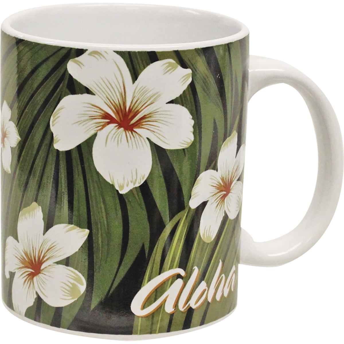 Islander Group Hawaiian Plumeria Palm 11oz Ceramic Mug Black