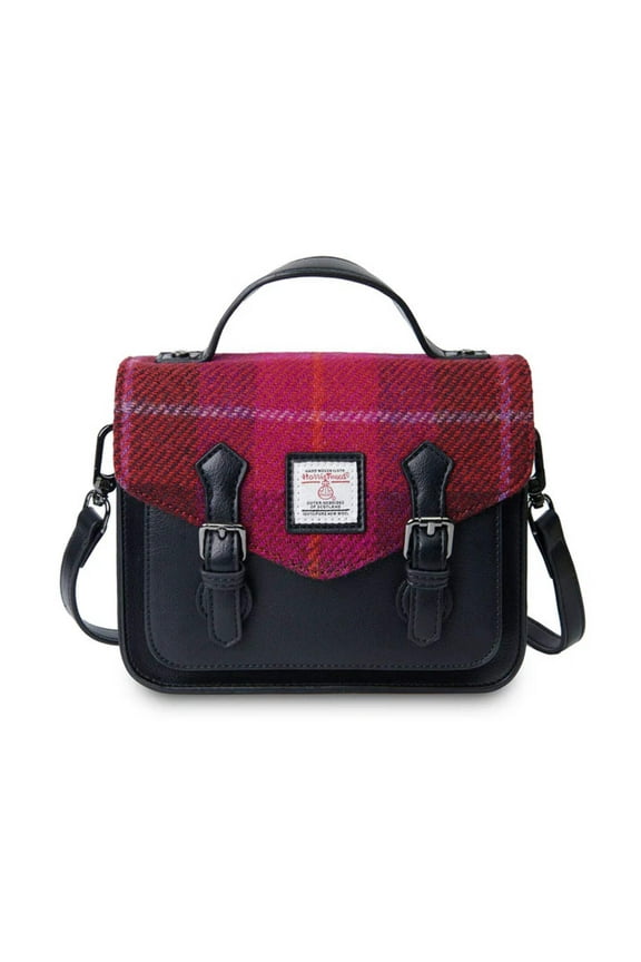 Islander Harris Tweed Mini Calton Satchel 'Fuchsia Tartan'