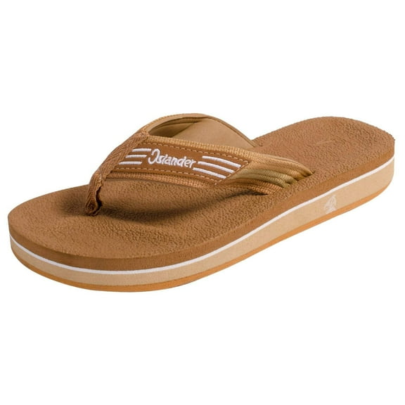 Islander Men Women All-Weather Comfortable Beach Flip-Flop Sandals Slippers - Brown - M6/W8