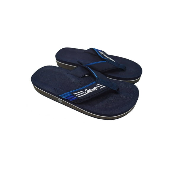 Islander Men Women All-Weather Comfortable Beach Flip-Flop Sandals Slippers - Navy - M6/W8