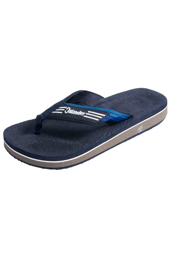 Islander Men Women All-Weather Comfortable Beach Flip-Flop Sandals Slippers - Navy - M6/W8