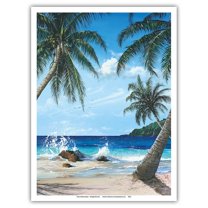 Isle Be Waiting - Hawaiian Paradise Ocean View - From an Original Color Painting by Scott Westmoreland - Master Art Print (Unframed) 9in x 12in