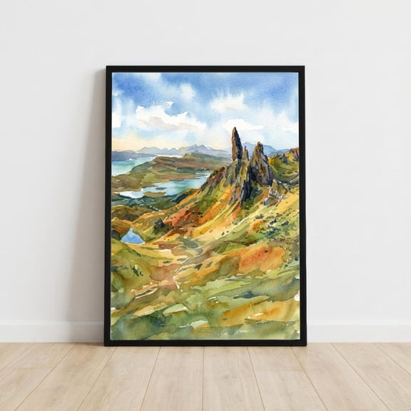 Isle Of Skye Watercolour : Scotland Highland Landscape Print Scenic Decor