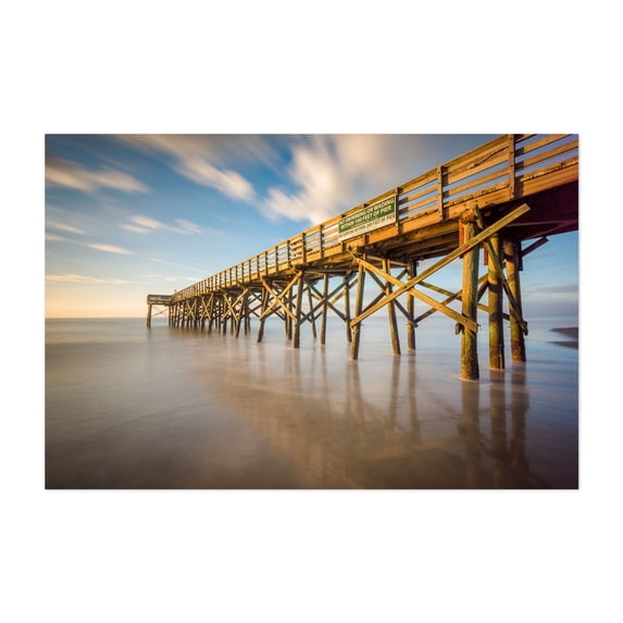 Isle of Palms Pier - Isle of Palms South Carolina Photography Seascape Beach Coastal Ocean Boardwalk Minimalist Unframed Wall Art Print 12 x 18 inches