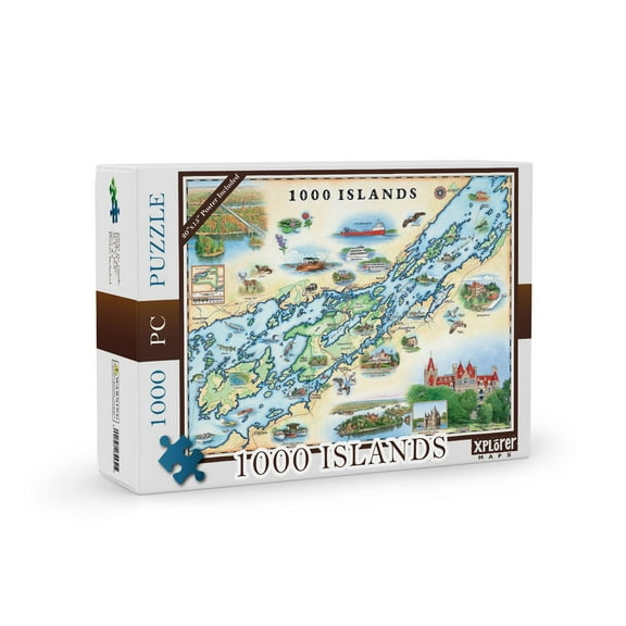 Isle Royale National Park Map Cardboard Jigsaw Puzzle - 1000 Pieces, Hand-Illustrated - Educational, Family Activity, Ages 7+, Includes Poster - 25.4 x 19.8