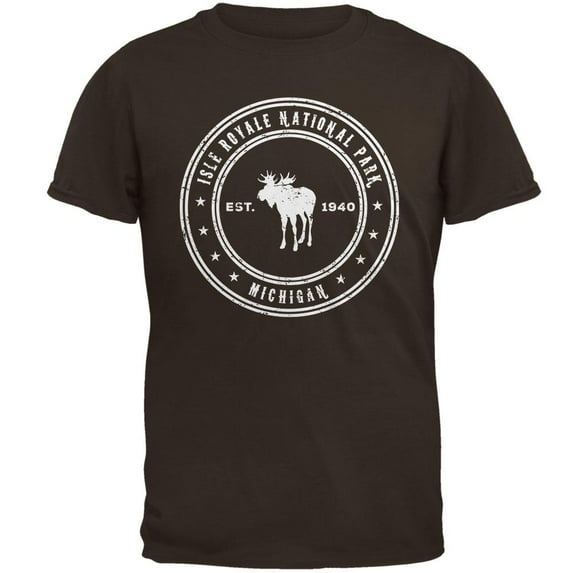 Isle Royale National Park Mens T Shirt Brown SM