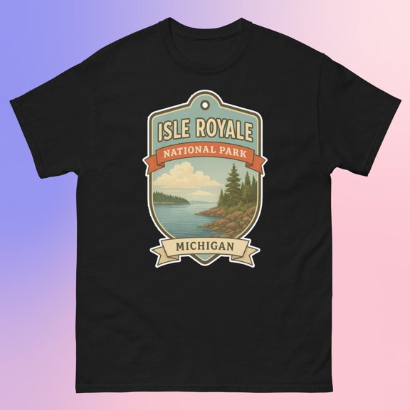 Isle Royale National Park – Michigan Retro Badge D3 - Unisex T-Shirt