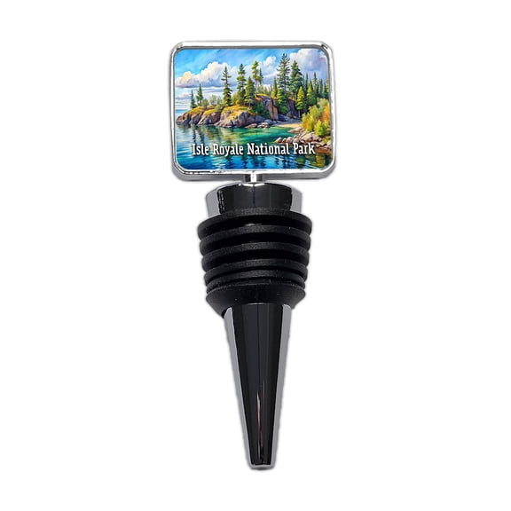 Isle Royale National Park Michigan Wine Bottle Stopper Cap Plug