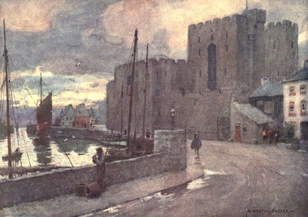 Isle of Man 1911 Castletown & Castle Rushen Canvas Art - Alfred Heaton Cooper (24 x 36)