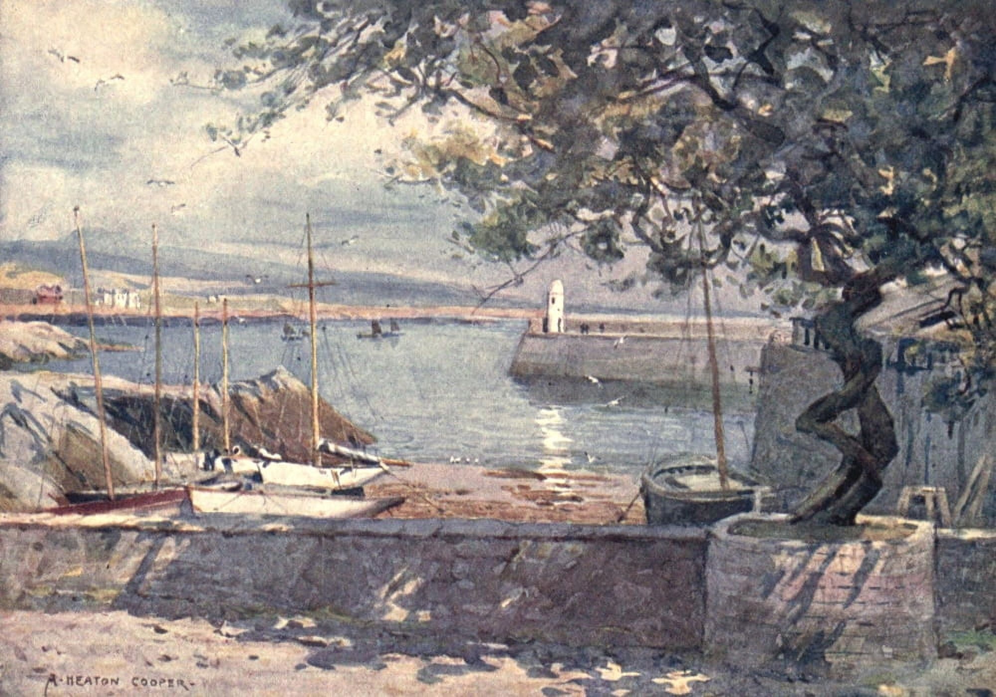 Isle of Man 1911 Port St Mary Canvas Art - Alfred Heaton Cooper (18 x 24)