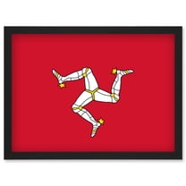 Isle of Man National Flag Patriotic Vexillology World Flags Country Region Poster Artwork Framed Wall Art Print A4
