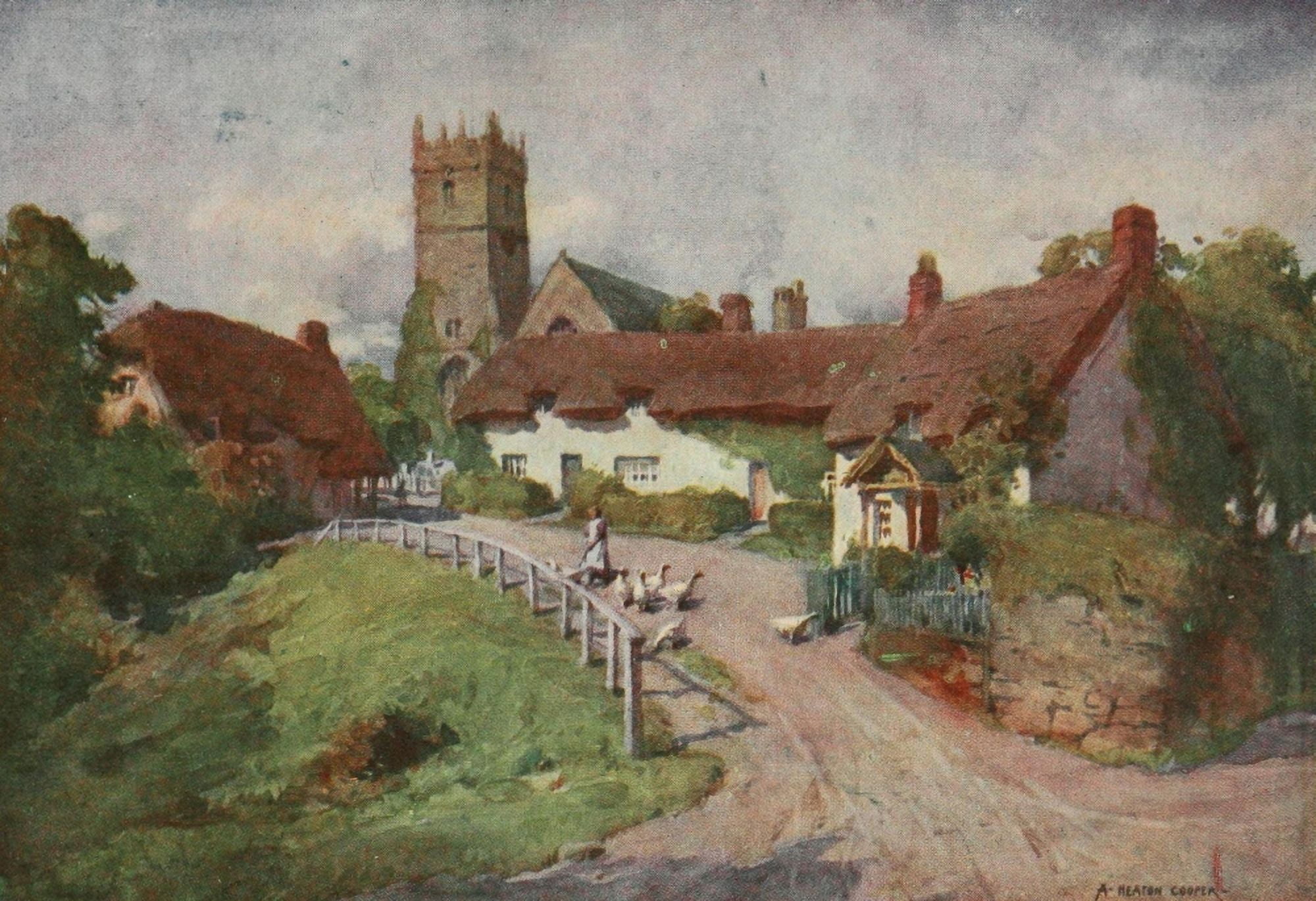 Isle of Wight 1911 Godshill Canvas Art - Alfred Heaton Cooper (18 x 24)
