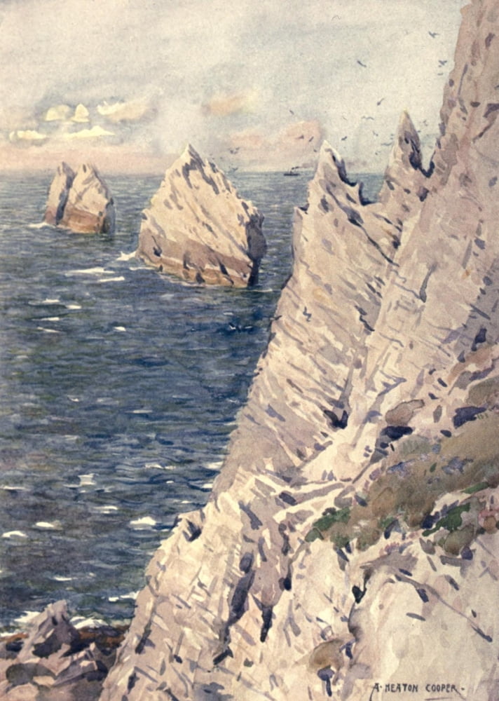 Isle of Wight 1911 The Needles Canvas Art - Alfred Heaton Cooper (18 x 24)