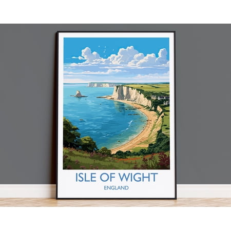 Isle of Wight Travel Poster, Travel Print of Isle of Wight, England, Coast Art, Isle of Wight Gift, Wall Art Print, 12x18 UNFRAMED