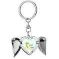 thumbnail image 1 of Islet Island Leisure Art Deco Fashion Heart Angel Wing Key Chain Holder, 1 of 3