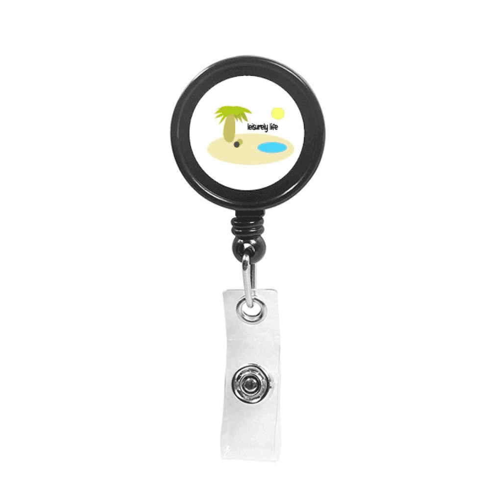 Islet Island Leisure Art Deco  Fashion Retractable Keychain Badge Holder ID Badge