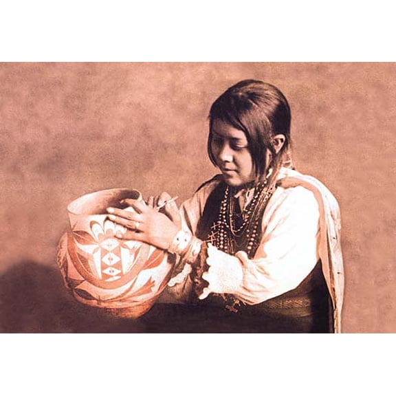 Isleta Pottery Maker Fine art canvas print (20" x 30")