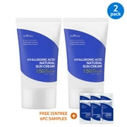 Isntree Hyaluronic Acid Natural Sun Cream Moisturizing Sunscreen, SPF 50+ PA++++ 50ml (2-PACK)