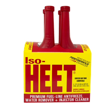 Iso-HEET Water Remover & Premium Fuel Line Antifreeze + Injector Cleaner 12 oz. Each, Safe for Gas and Diesel Engines (Pack of 4) (28206)