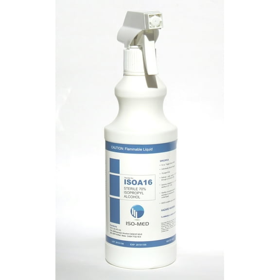 Iso-Med Surface Disinfectant Cleaner Liquid 16 oz. Bottle Alcohol Scent 12 Ct ISOA16