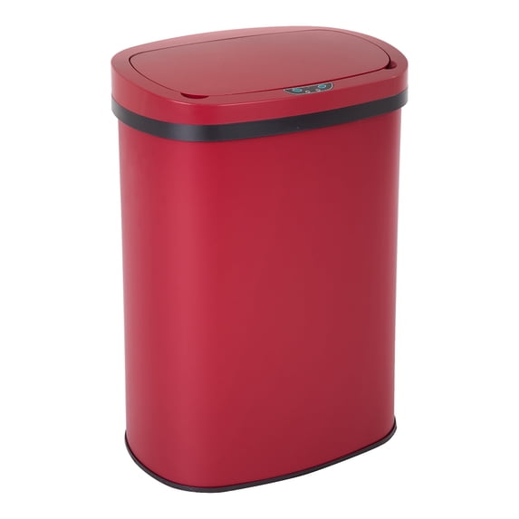 Iso Stainless Steel 13 Gal. Motion Sensor Automatic Trash Can, Red