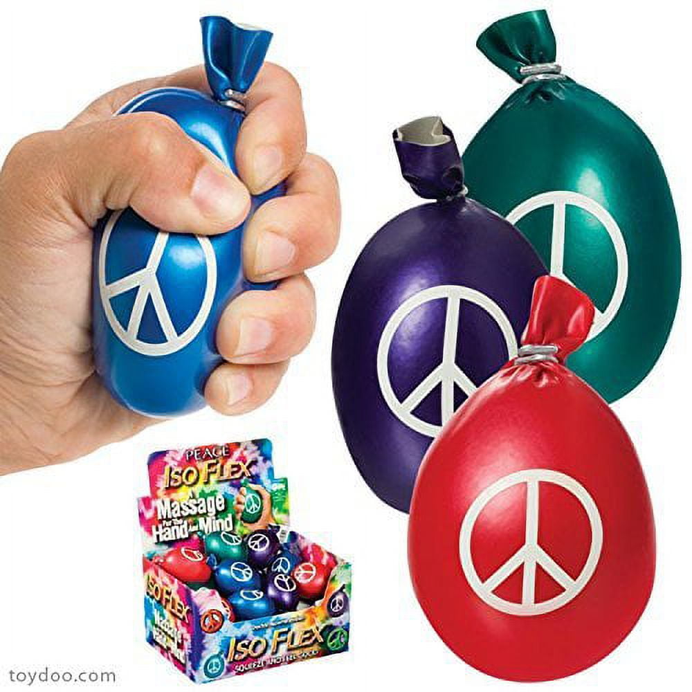 IsoFlex Peace Stress Ball Hand Massager in Assorted Colors 6 Pieces
