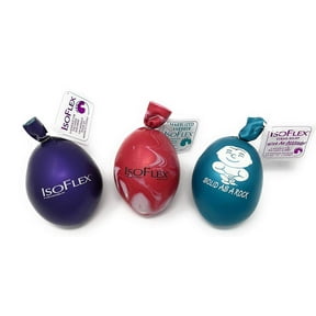 IsoFlex Stress Relief Massage Therapy Balls with Micro Beads Bundle - Classic Solid Color, Marbleized, and Attitude Adjuster Random Design - Colors May Vary
