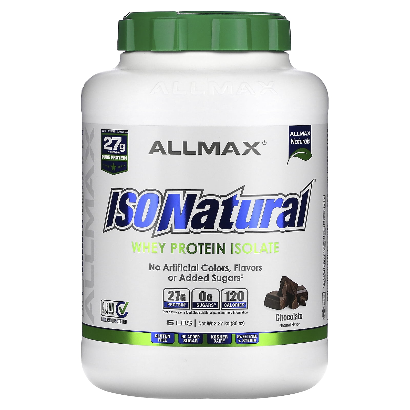 IsoNatural, Whey Protein Isolate, Chocolate, 5 lbs, (2.27 kg), ALLMAX