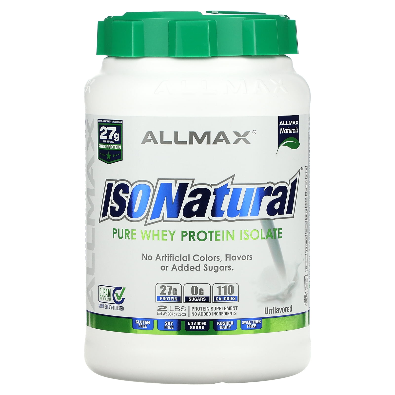 IsoNatural, Pure Whey Protein Isolate, Unflavored, 2 lbs (907 g