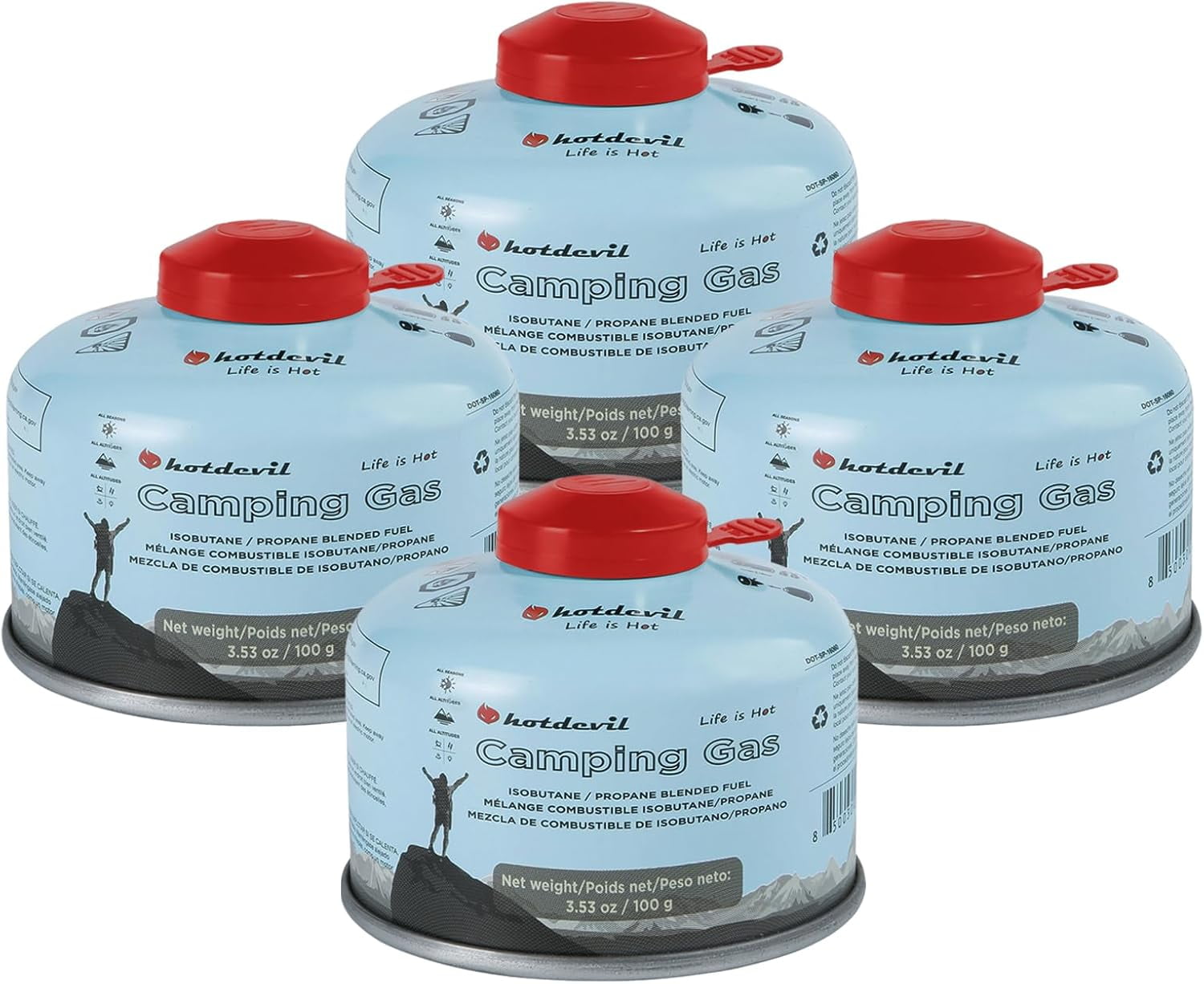 Butane Gas Kovea Isobutane Fuel - 2 Pack (4oz Canisters For