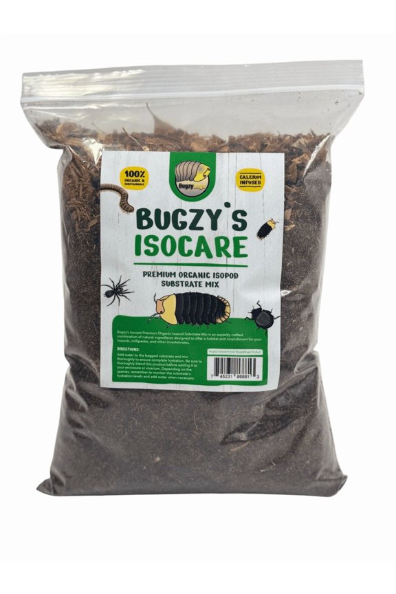 BugzyBugs IsoCare Bioactive Isopod Soil Substrate Mix for Terrariums and Vivariums, 4 Quartt