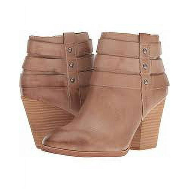 Isola Women s Levina Leather Side Zip Ankle Booties Light Taupe Size 11.0M