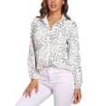 thumbnail image 1 of Isolated Gray-blue Branches Hand Drawn Leaves Long Sleeve Blouse Woman Streetwear Casual Shirts Summer Oversize Woman Streetwear Clothing Birthday Present, 1 of 7