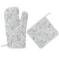 thumbnail image 1 of Isolated Gray-blue Branches Hand Drawn Leaves Oven Gloves And Pots Stand Set Oven Gloves And Pot Racks Pot Racks And Oven Gloves Set, 1 of 9