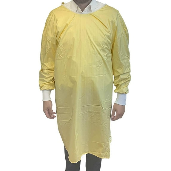 Isolation Gowns Washable Reusable 75 Wash Cycles per Gown | Level 2 - Pack of 01 Gowns. Lab Tested Fluid Protection, Full Cuff, Ties for Full Closure, Durable Multi-Function