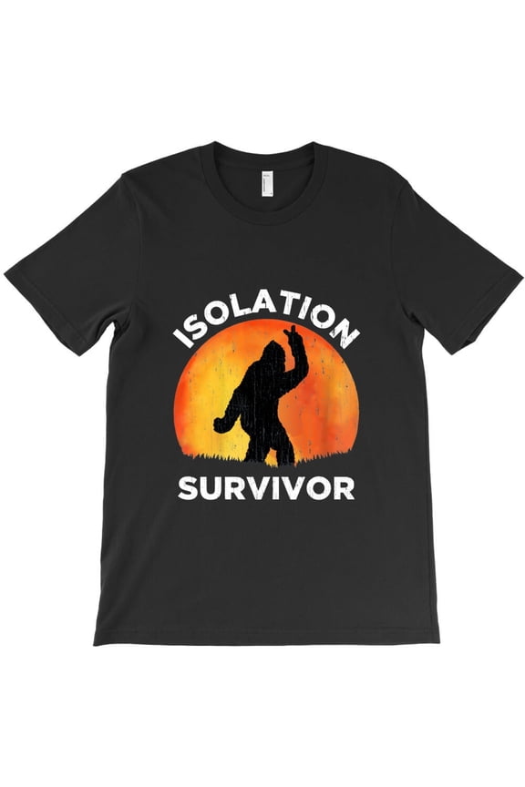 Isolation Survivor Funny Bigfoot Believers Sasquatch Quarantine H32186 T-Shirt, for Men and Women, Up to Size 5XL