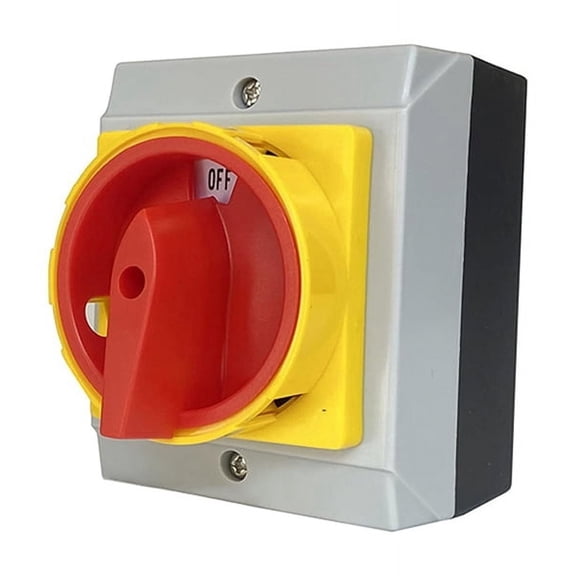 Isolator Switch Locking Fixed Padlock Rotary with Waterproof Enclosure 32A 3Phases 2 Positions On-