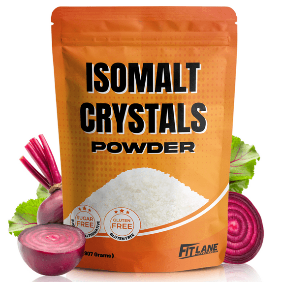 Isomalt Crystals 2 lbs – Sugar Substitute Powder for Baking and Decorating – Clear and Ready to Use – Bulk Size – By Fit Lane Nutrition