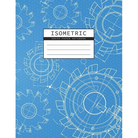 Triangle Engineering Notebook Isometric Graph Paper Notebook: Mechanical Engineering Drawings Blue Background Drafting Paper Isometric pad 1/4 Inch Eq, Book 3, (Paperback)