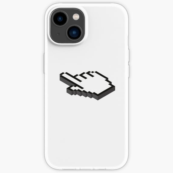 Isometric hand cursor clicking iPhone Soft Case-iPhone 14 Plus