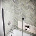 thumbnail image 1 of Isonzo 40" x 55" Frameless Pivot Fixed Bathtub Panel with CrystalTech Treated 1/4" Tempered, Clear Glass, Matte Black Hardware, SKU: DSD-3420-225-BL, 1 of 4