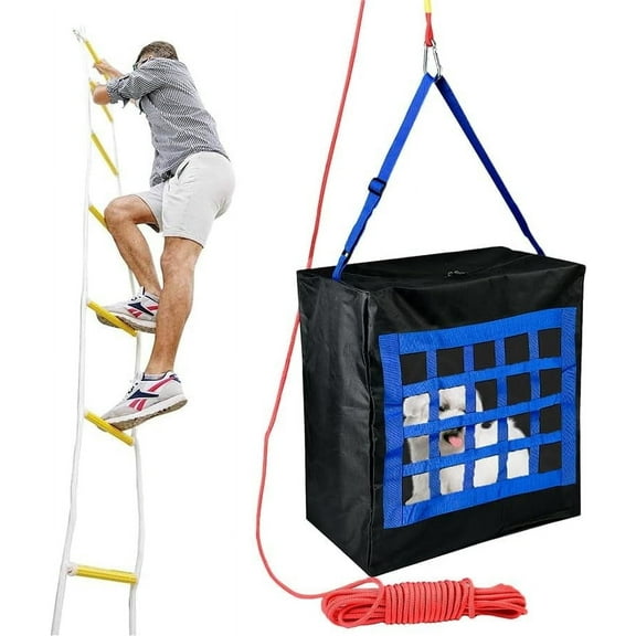 Isop Fire Emergency Set - Rope Ladder & Fire Escape Bag - Rescue Ladder 13ft and Fire Evacuation Bag - Rescue Bag for Pets (Medium)