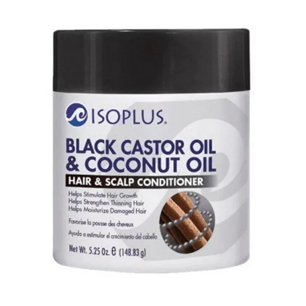Isoplus Black Castor Oil and Coconut Oil Hair and Scalp Conditioner, 5.25 Oz, 3 Pack