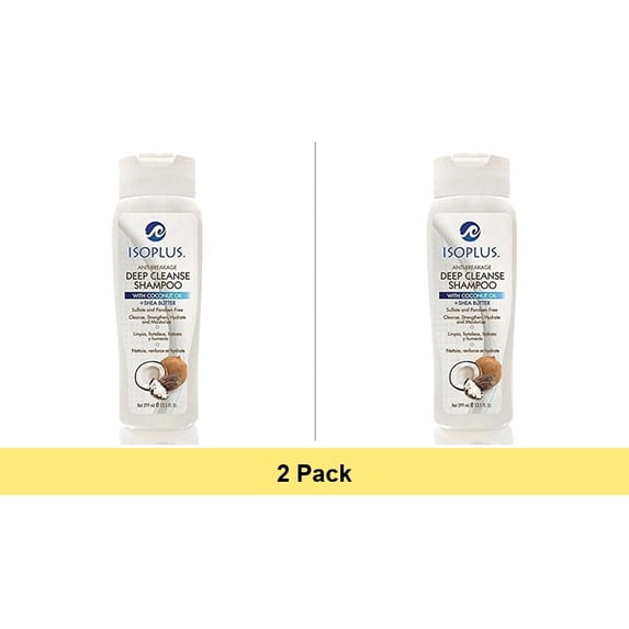 Isoplus Deep Cleanse Shampoo With Coconut Oil and Shea Butter, 13.5 Oz - 2 Pack