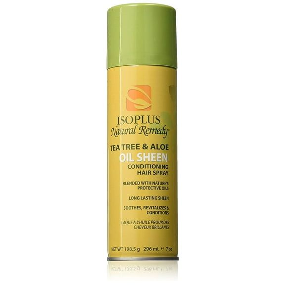 Isoplus Natural Remedy Tea Tree & Aloe Vera Oil Sheen Conditioning Hair Spray 7 Oz.,Pack of 2