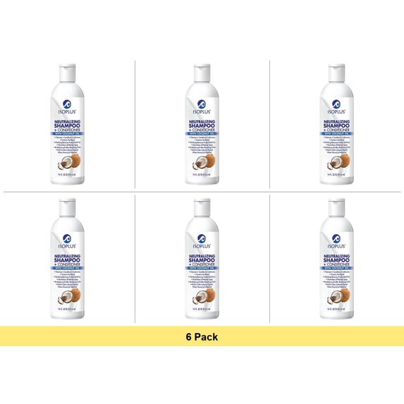 Isoplus Neutralizing Shampoo Plus Conditioner with Coconut Oil, 16 Oz - 6 Pack