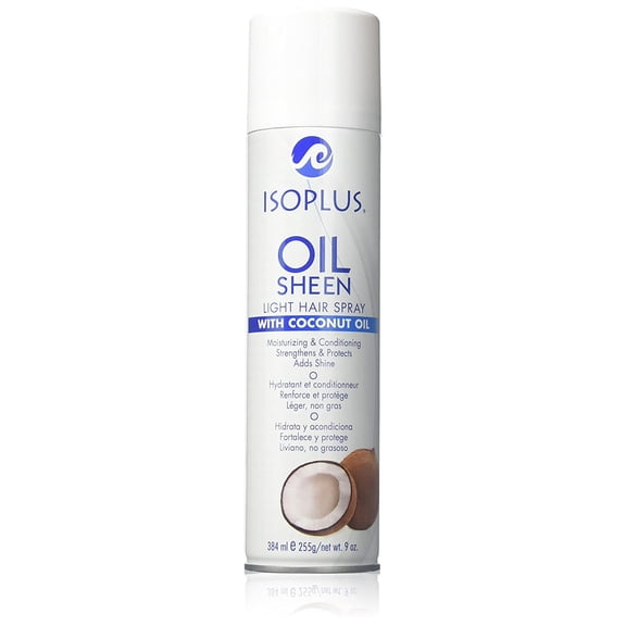 Isoplus Oil Sheen Light Hair Spray with Coconut Oil, 9 Oz.,Pack of 6